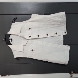 White Denim Spandex Vest
